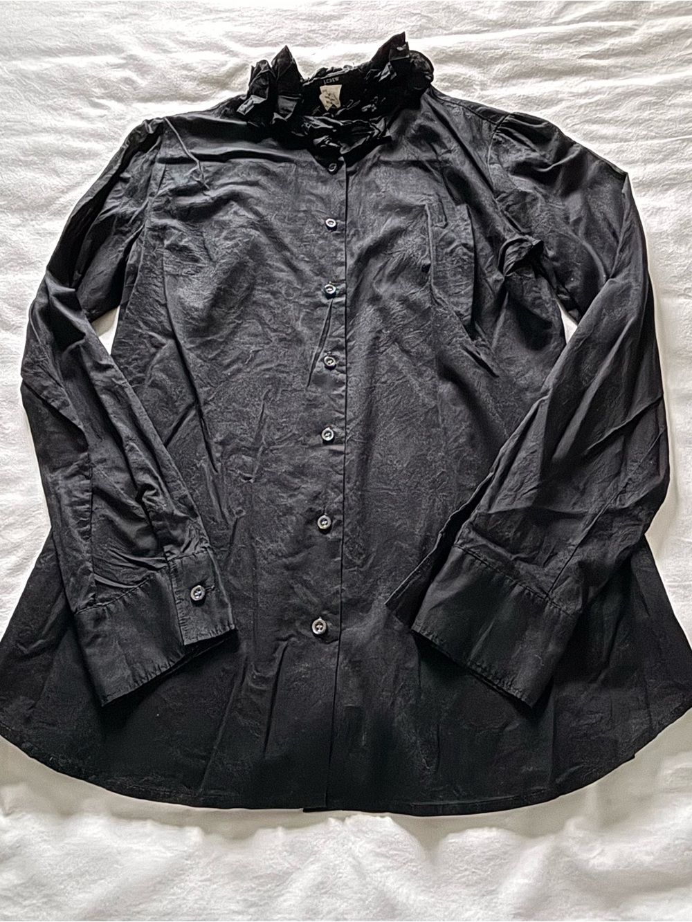 EUC! J.Crew Ruffle-Collar Button-Down Shirt